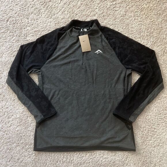 Nike Trail 1/4 Zip Running Black Pullover - Picture 9 of 13